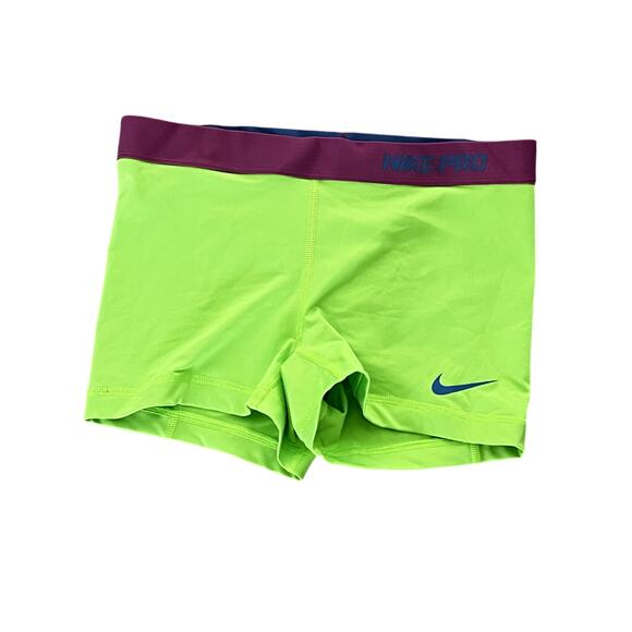 Nike Pro neon yellow workout shorts size M - Picture 1 of 4